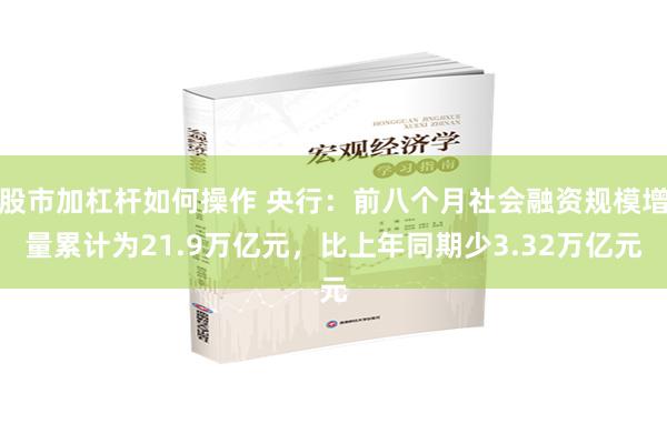 股市加杠杆如何操作 央行：前八个月社会融资规模增量累计为21.9万亿元，比上年同期少3.32万亿元